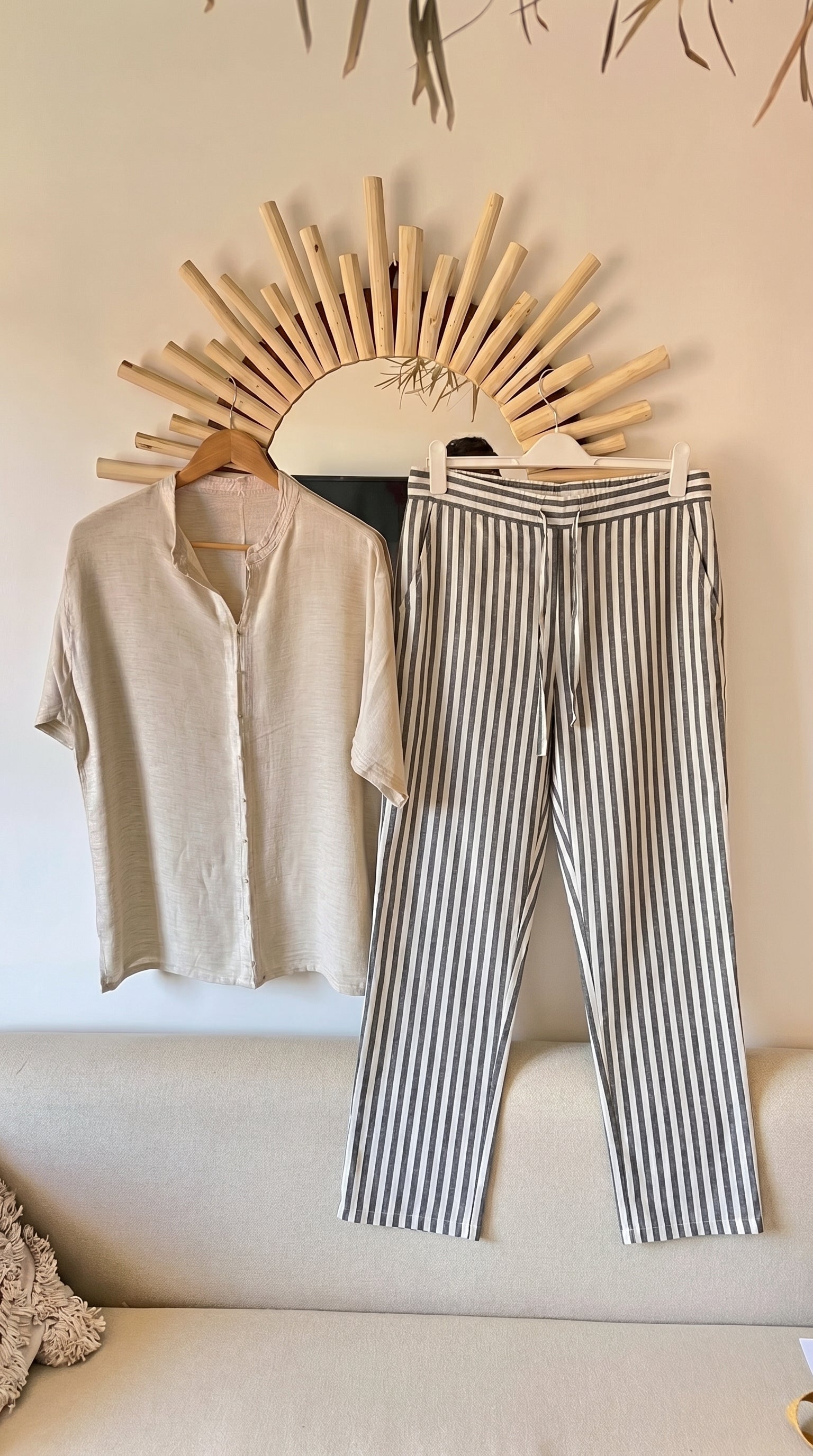 Ensemble en lin 100% (chemise + pantalon)