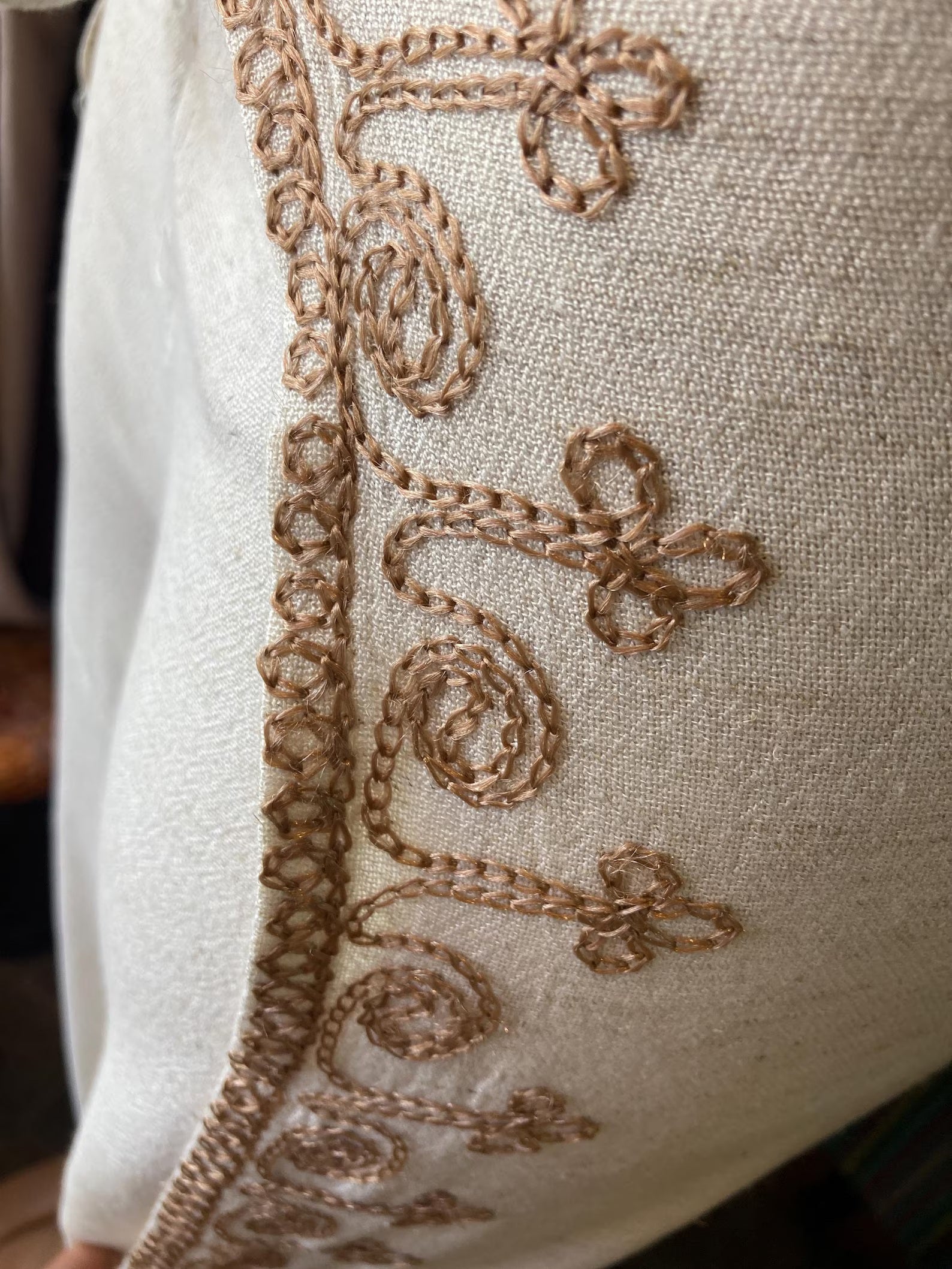 Ensemble lin marocain brodé