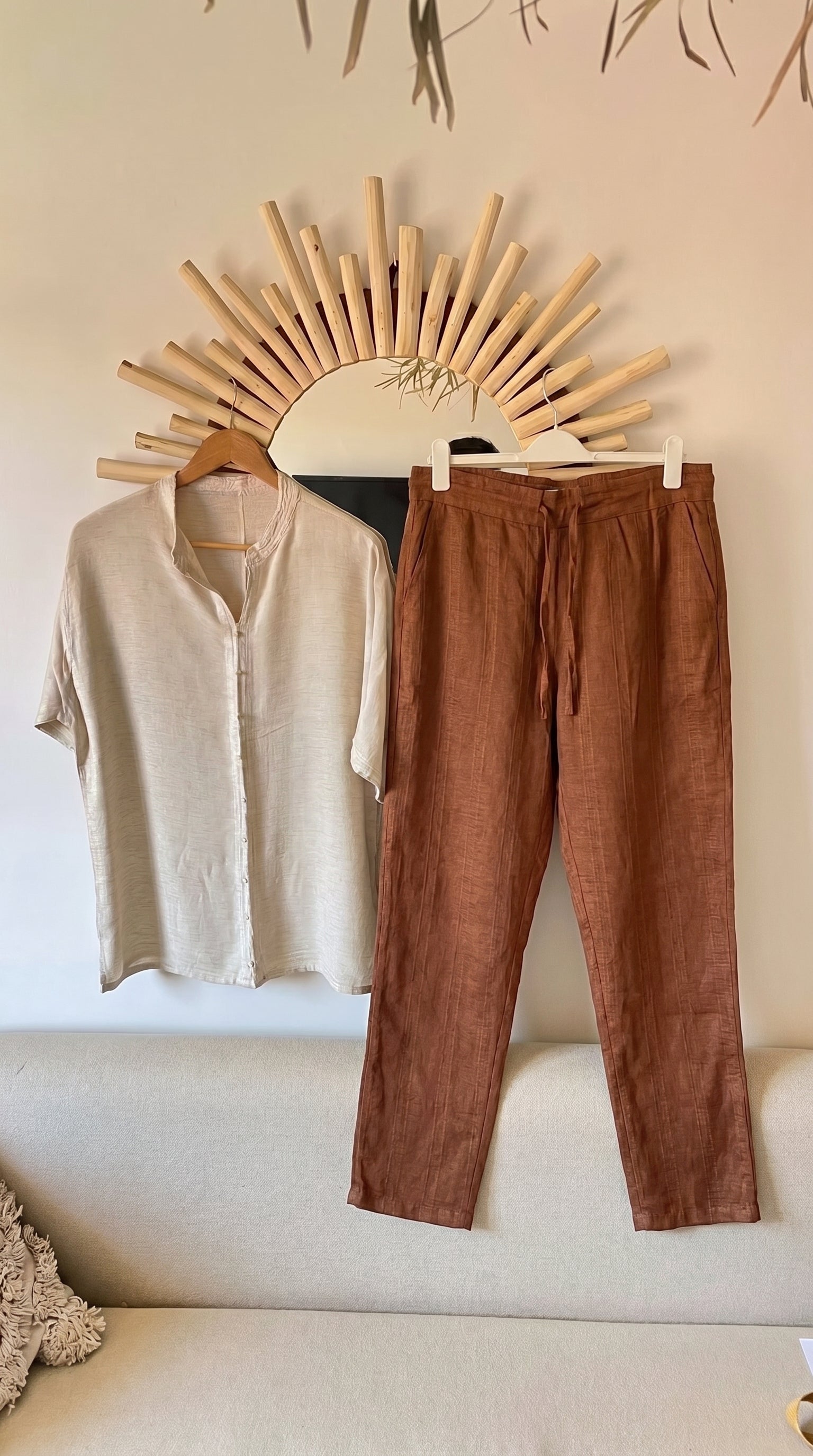 Ensemble en lin 100% (chemise + pantalon)
