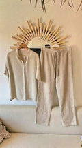 Ensemble en lin 100% (chemise + pantalon)