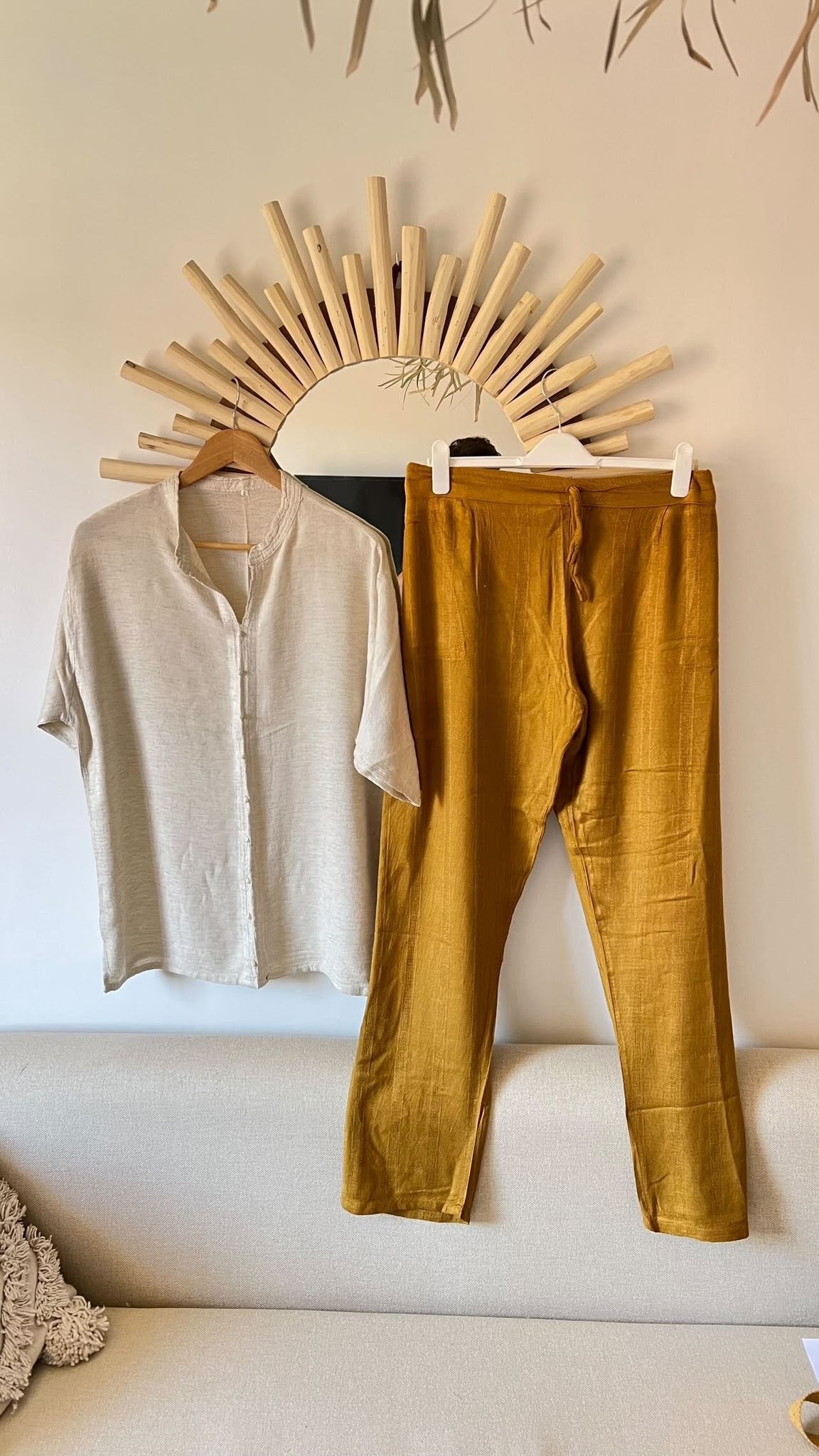 Ensemble en lin 100% (chemise + pantalon)